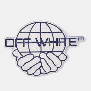OFF-WHITE Silver Tone World Pin Brooch